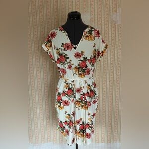 Bobbie Brooks Floral Dress with Belt - Size Medium